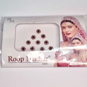 Bindi indiano Roop Nikhar adesivo para colar entre as sombrancelhas vermelho 10