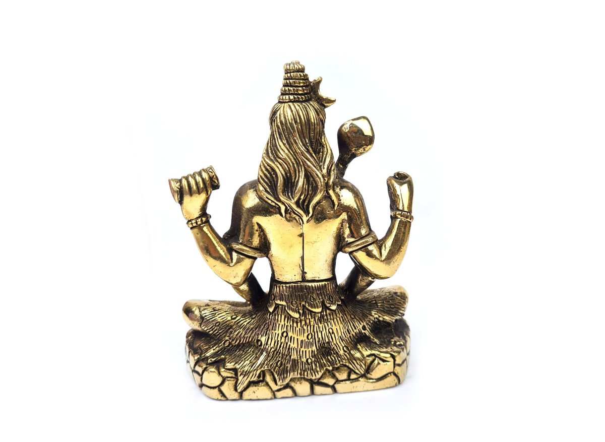 Estátua do Deus Shiva em lótus com tridente removível Fine Art em brass 15m - Image 8