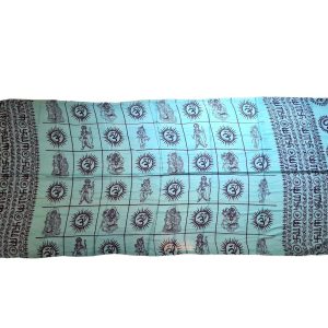 Chadar indiano (manto de oração) com 4 deuses hindus azul