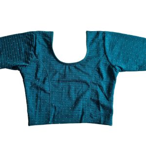 Choli blusinha para usar com saree em verde petróleo com pontos de luz