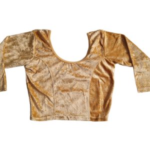 Choli blusinha para usar com saree em veludo dourado