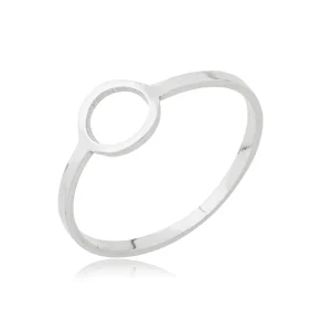 Anel Feminino em Prata - Circulo Vazado