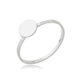 Anel Feminino em Prata - Medalha Lisa