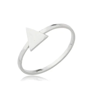 Anel Feminino em Prata - Triangulo Liso