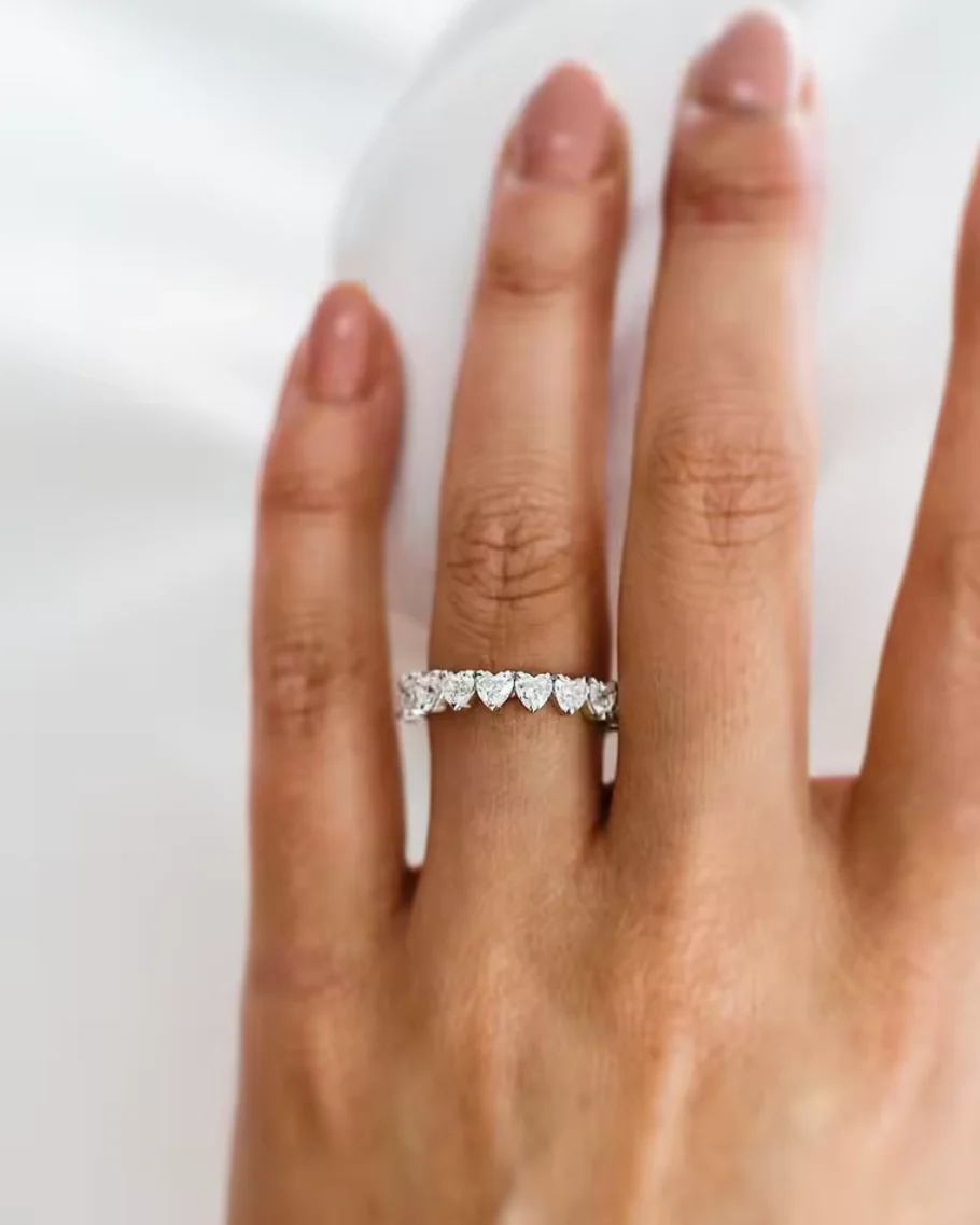 Anel Aparador de Coração Moissanite - 100% Prata 925 - Image 3