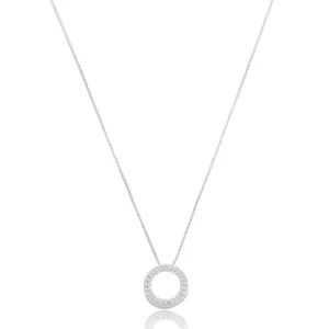 Colar Feminino em Prata - Circulo Cravejado