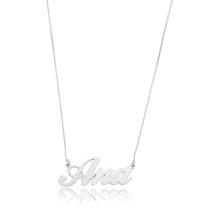 Colar Feminino em Prata - Nome Personalizado