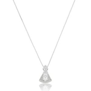 Colar Feminino em Prata - Nossa Senhora Aparecida