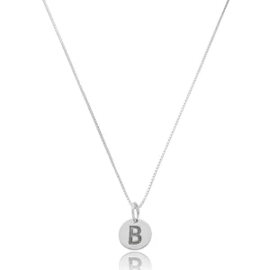 Colar Feminino em Prata - Medalha com Letra