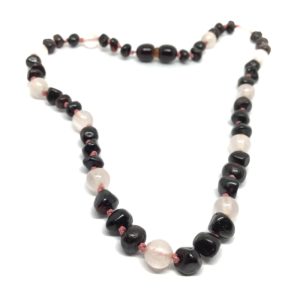 Colar de Âmbar Classy Cherry e Quartz Rosa Adulto