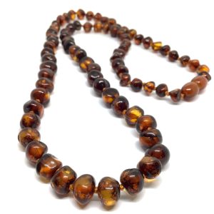 Colar de Âmbar Barroco Adulto Cognac 60cm
