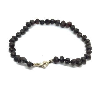 Tornozeleira (adulto) de Âmbar Modelo Barroco Cherry Não Polido Ajustável