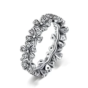 Anel Rustic Flower - 100% Prata 925 com Zircônias