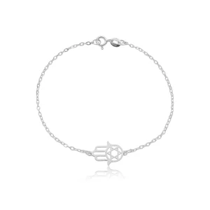 Pulseira Feminina em Prata - Mão de Fátima
