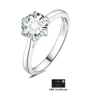 Anel solitário moissanite 2ct - 100% Prata