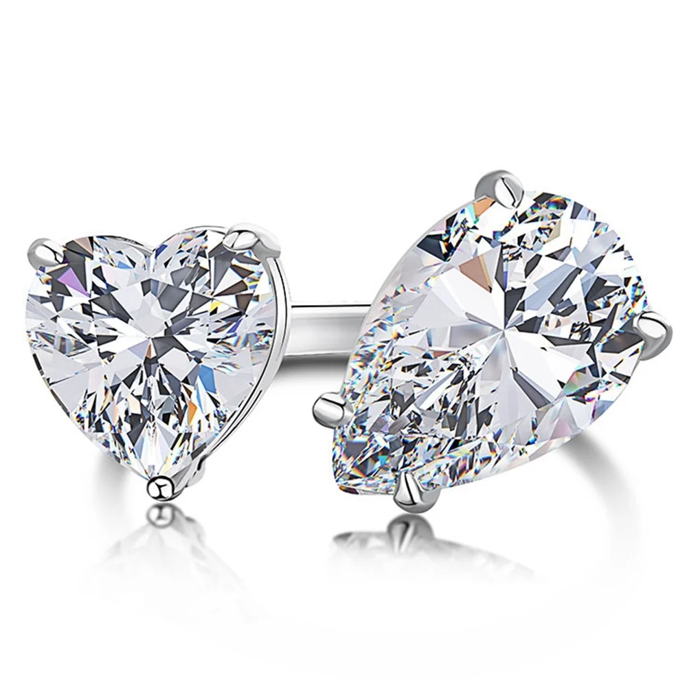 Anel de Coração Deluxe - 100% Prata com Moissanite - Image 2