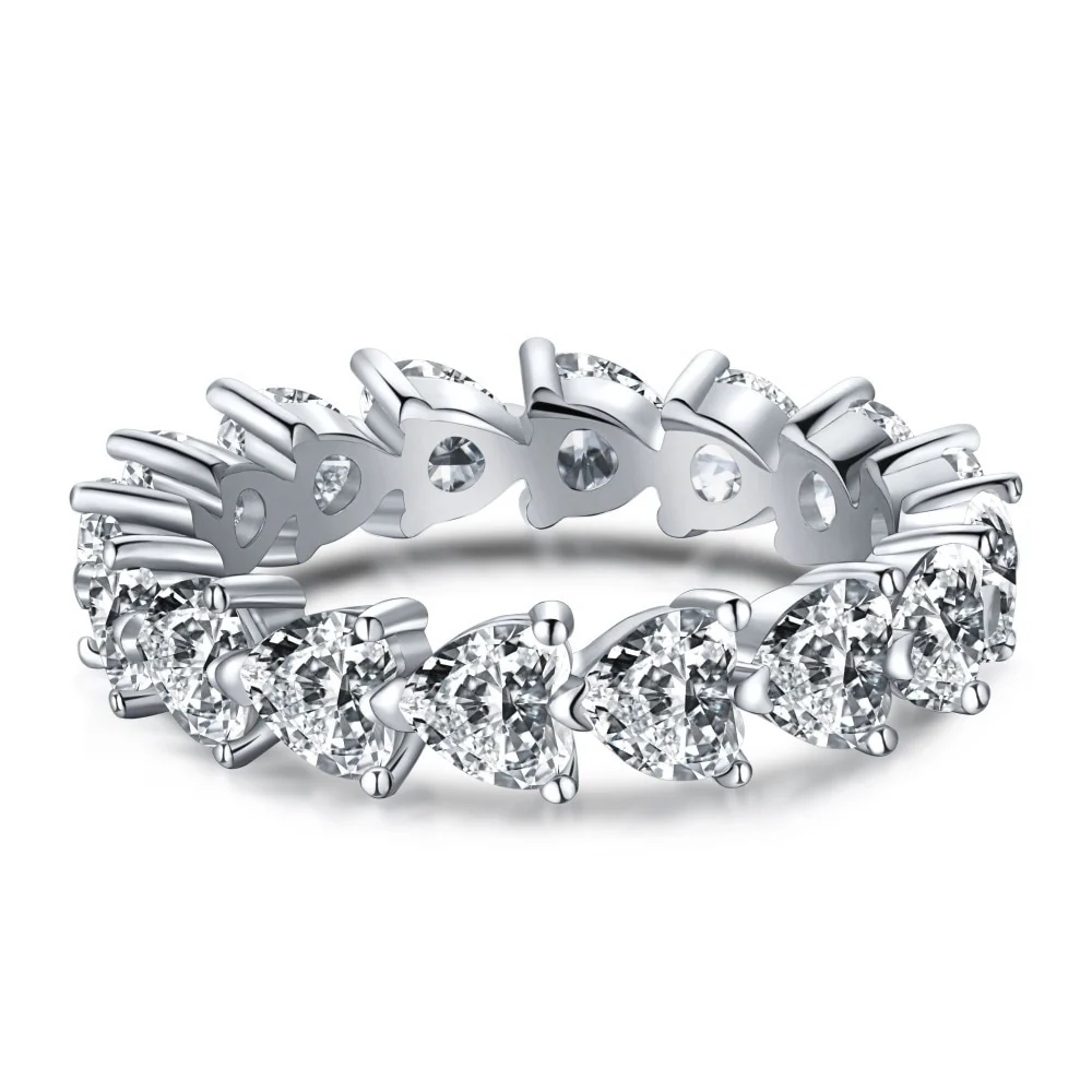 Anel Aparador de Coração Moissanite - 100% Prata 925 - Image 2
