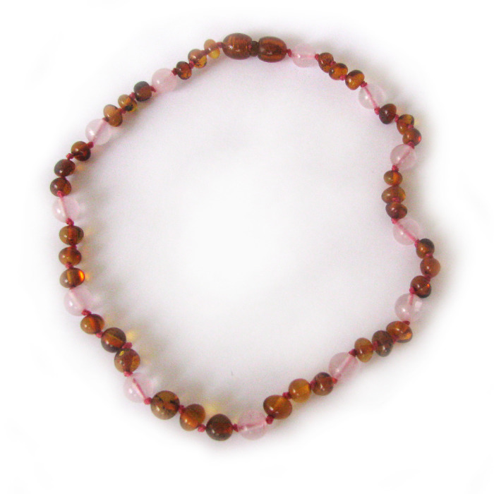 Colar Classy Âmbar Cognac e Quartz Rosa Juvenil – Mulher - Image 3