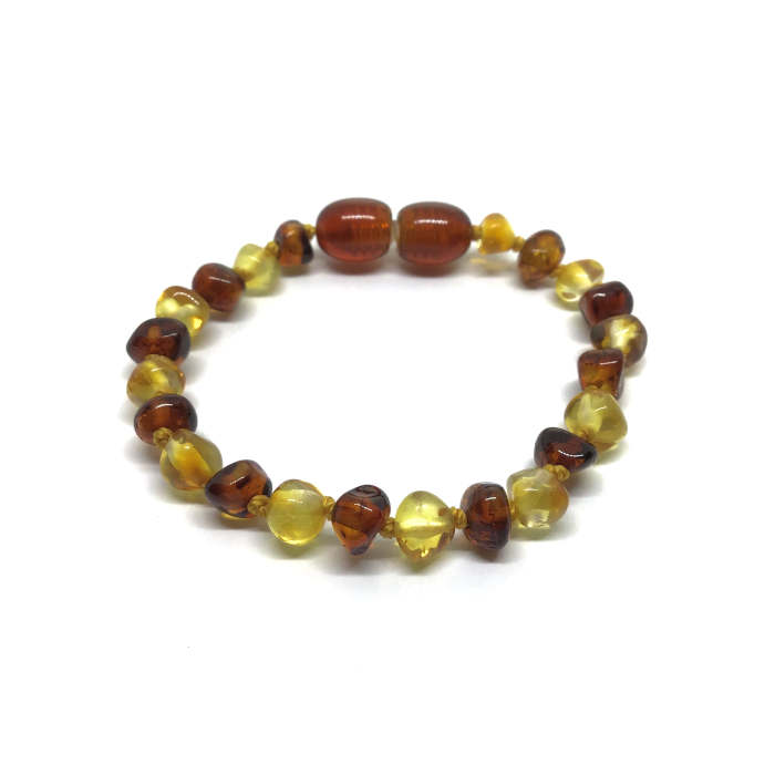Pulseira – Tornozeleira de Âmbar Barroco Juvenil/Mulher Cognac e Limão
