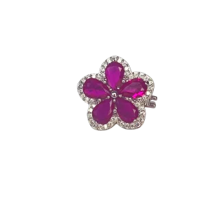 Pingente Flor Click turmalina - Cravejado com zircônias