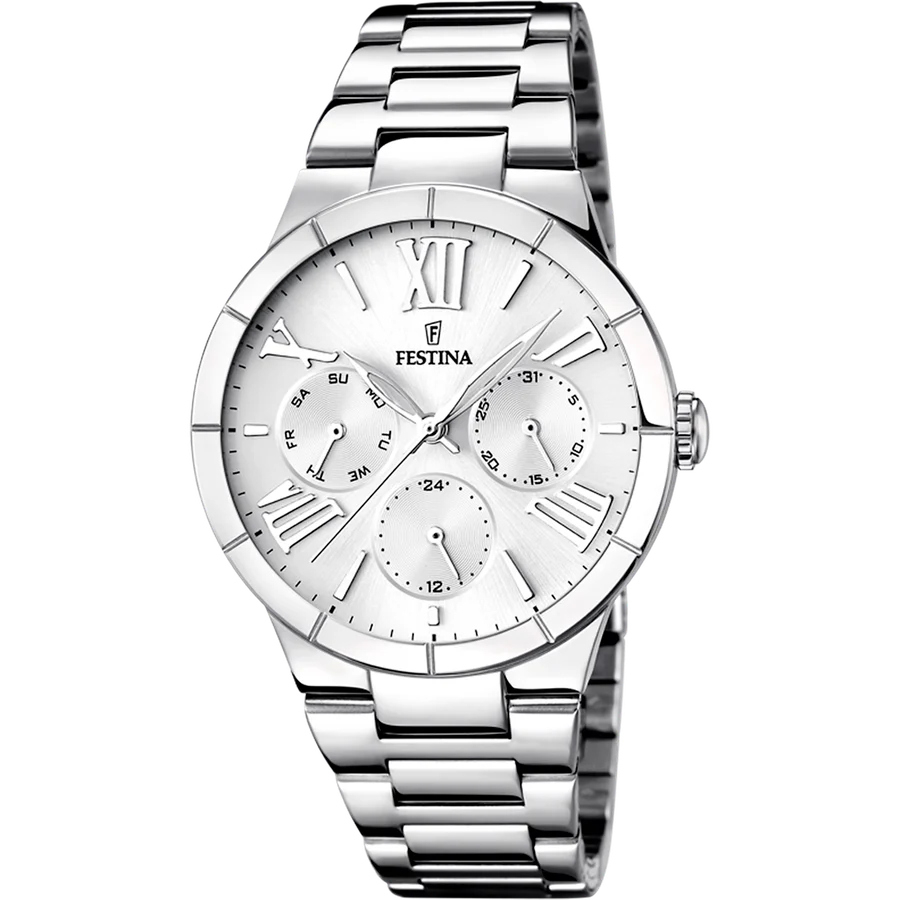 Relógio Festina Boyfriend F16716/1 Branco com Bracelete de Aço, Mulher