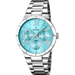 Relógio Festina F16716/4 azul com pulseira de aço inoxidável 316L, feminino