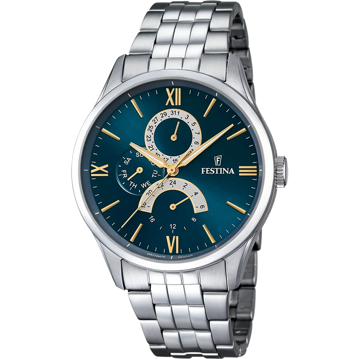 Relógio festina f16822/a azul com correia de aço, homem - Image 2