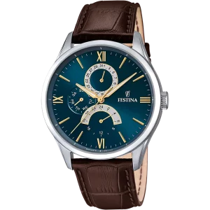 Relógio Festina F16823/A Azul com Correia de Pele para Homem