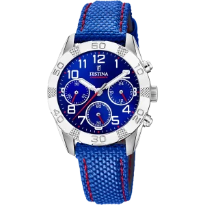Relógio Festina Junior Collection F20346/2 Azul com Correia de Pele, Infantil