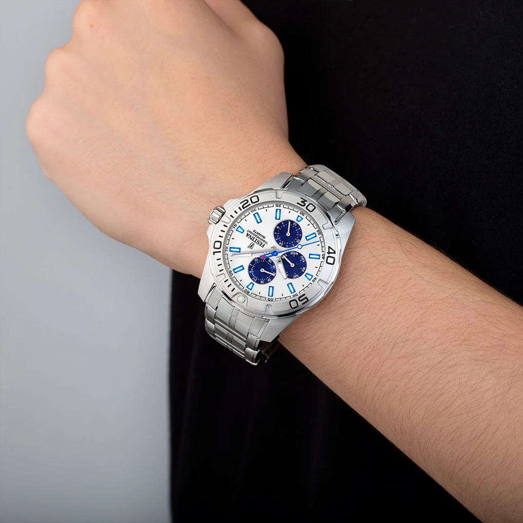 Relógio festina coleção multifuncional f20445/1 prateado com pulseira de aço, para homem. - Image 4