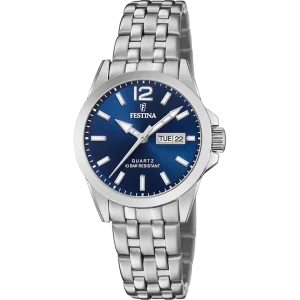 Relógio festina classics f20455/3 azul com correia de aço, mulher