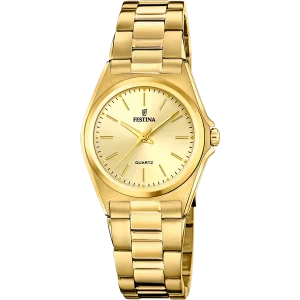 Relógio Festina de Aço Clássico F20557/3 Champagne Pulseira de Aço, Mulher
