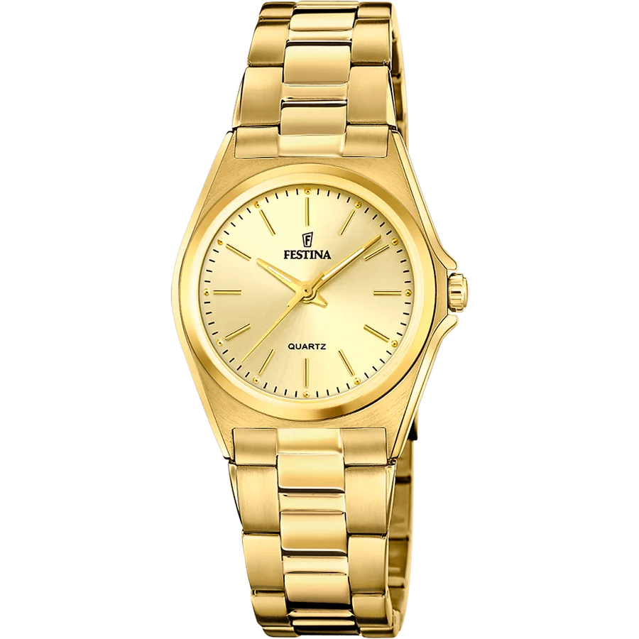Relógio Festina de Aço Clássico F20557/3 Champagne Pulseira de Aço, Mulher