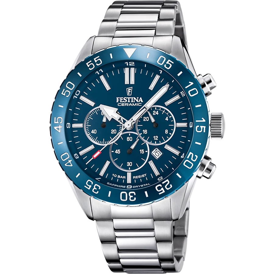 Relógio Festina F20575/2 azul com bracelete de aço, para homem. - Image 2