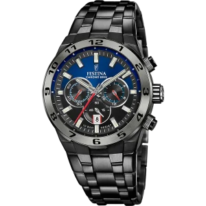Relógio Festina Chorono Bike f20673/1 azul pulseira de 316l de aço inoxidável, homem