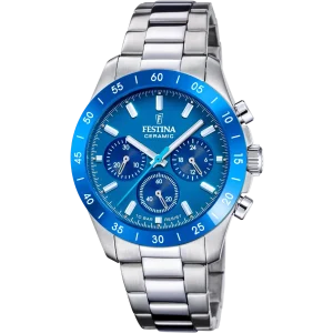 Relógio festina ceramic f20693/4 azul