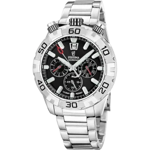 Relógio masculino festina bullhead preto com pulseira de aço f20743/6