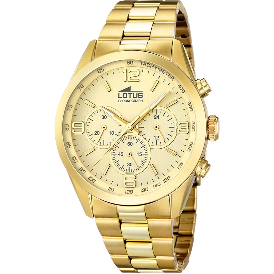 Relógio lotus minimalist 18153/2 champanhe pulsera de aço, homem