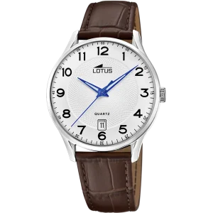 Relógio lotus 18402/g branco pulsera de couro, homem