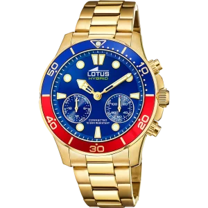 Relógio lotus 18802/3 azul pulsera de 316l de aço inoxidável, homem