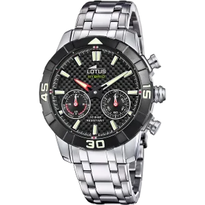Relógio lotus 18810/2 preto pulsera de 316l de aço inoxidável, homem