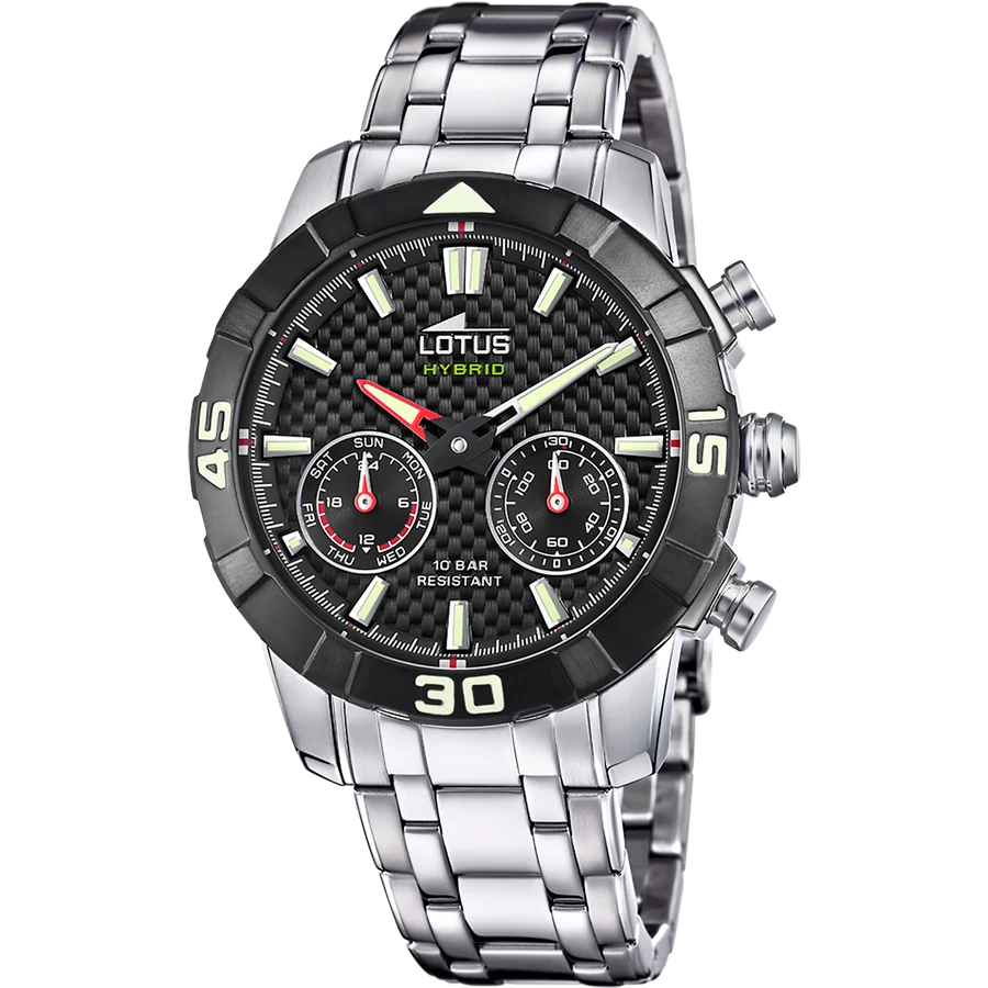 Relógio lotus 18810/2 preto pulsera de 316l de aço inoxidável, homem - Image 2