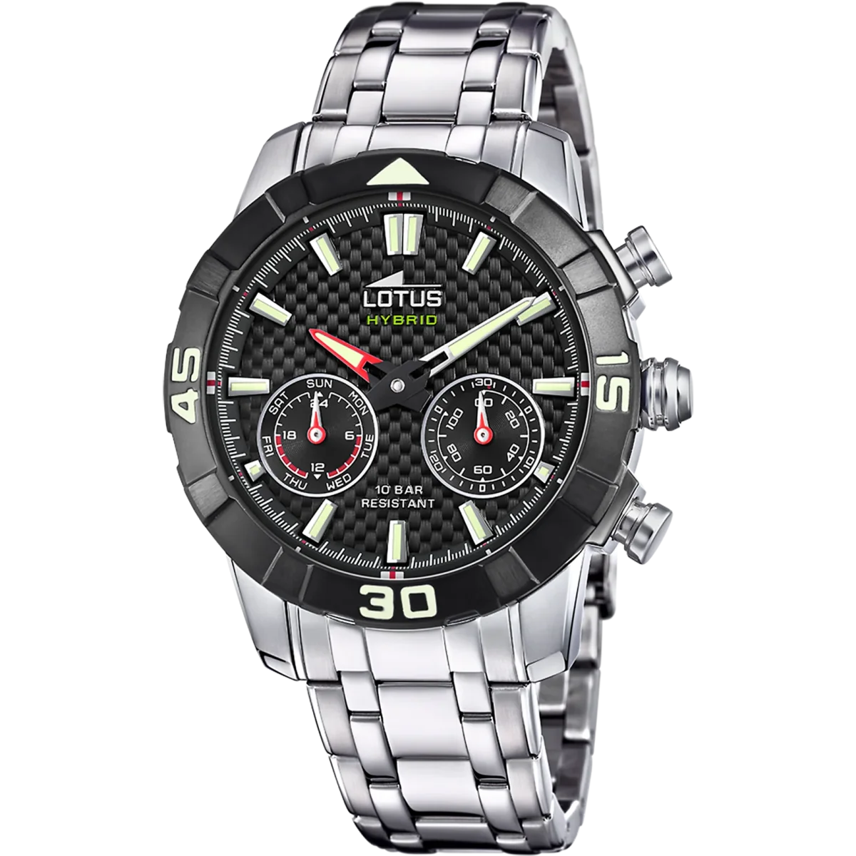 Relógio lotus 18810/2 preto pulsera de 316l de aço inoxidável, homem - Image 6