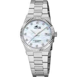 Relógio lotus 18838/1 creme pulsera de 316l de aço inoxidável, mulher