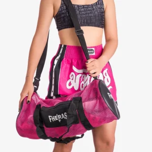 Bolsa redonda rosa e preta